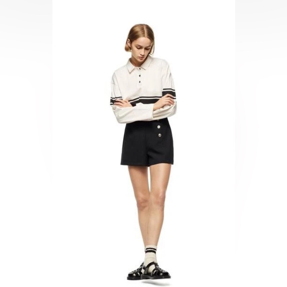 ZARA Black Pinstripe Women's Shorts NWT XL